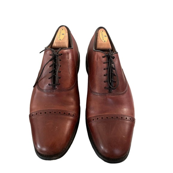 Allen Edmonds Size‎ 9.5C Byron 2034 Cap-Toe Oxford Chili Brown Shoes Great Cond - Picture 2 of 8